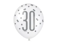 Ballonnen 30 Jaar Stippen Zwart 30cm 6st -Feestspullen Winkel ballonnen 30 jaar stippen zwart 30cm 6st 3