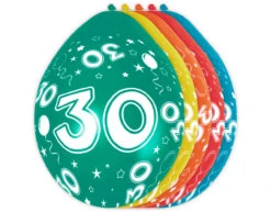 Ballonnen 30 Jaar Versiering 30cm 5st