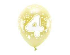 Ballonnen 4 Jaar Goud 33cm 6st