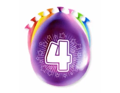 Ballonnen 4 Jaar Hoera 30cm 8st