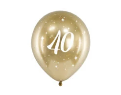 Ballonnen 40 Jaar Goud 30cm 6st