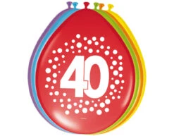 Ballonnen 40 Jaar Stippen 30cm 8st