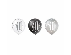 Ballonnen 40 Jaar Stippen Zwart 30cm 6st
