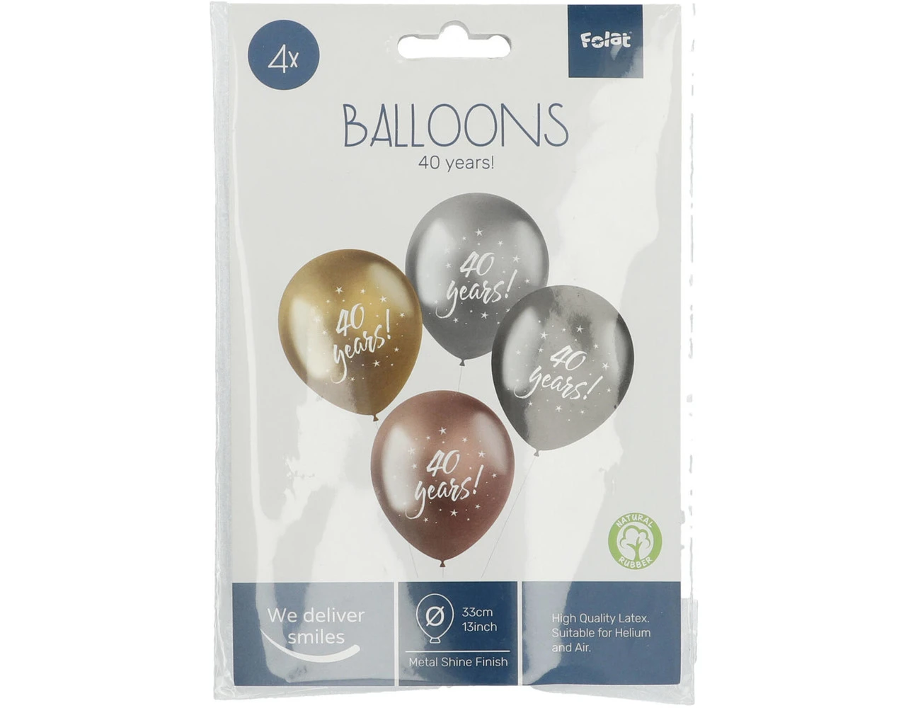 Ballonnen 40 Years 33cm 4st 2 Ballonnen 40 Years 33cm 4st - Afbeelding 2