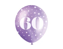 Ballonnen 60 Jaar Confetti 30cm 5st -Feestspullen Winkel ballonnen 60 jaar confetti 30cm 5st 1