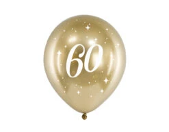 Ballonnen 60 Jaar Goud 30cm 6st