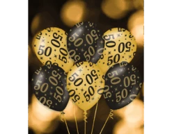 Ballonnen 60 Jaar Goud Zwart 30cm 6st -Feestspullen Winkel ballonnen 60 jaar goud zwart 30cm 6st 2