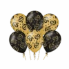 Ballonnen 65 Jaar Goud Zwart 30cm 6st