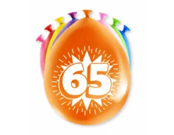 Ballonnen 65 Jaar Hoera 30cm 8st