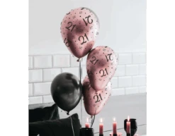 Ballonnen 65 Jaar Rose Zwart 30cm 8st -Feestspullen Winkel ballonnen 65 jaar rose zwart 30cm 8st 1