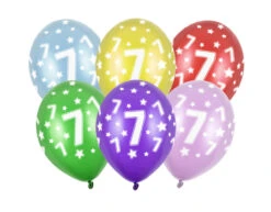 Ballonnen 7 Jaar Gekleurd Metallic 30cm 6st