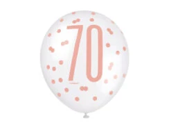 Ballonnen 70 Jaar Rose Goud 30cm 6st -Feestspullen Winkel ballonnen 70 jaar rose goud 30cm 6st 1