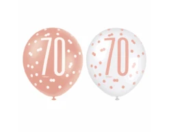 Ballonnen 70 Jaar Rose Goud 30cm 6st