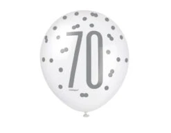 Ballonnen 70 Jaar Stippen Zwart 30cm 6st -Feestspullen Winkel ballonnen 70 jaar stippen zwart 30cm 6st 3