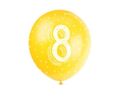 Ballonnen 8 Jaar Confetti 30cm 5st -Feestspullen Winkel ballonnen 8 jaar confetti 30cm 5st 3