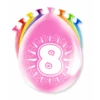 Ballonnen 8 Jaar Hoera 30cm 8st