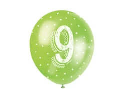 Ballonnen 9 Jaar Confetti 30cm 5st -Feestspullen Winkel ballonnen 9 jaar confetti 30cm 5st 2