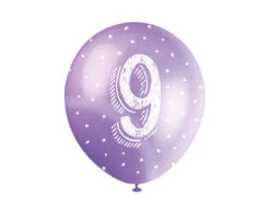 Ballonnen 9 Jaar Confetti 30cm 5st -Feestspullen Winkel ballonnen 9 jaar confetti 30cm 5st 3