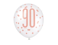 Ballonnen 90 Jaar Rose Goud 30cm 6st -Feestspullen Winkel ballonnen 90 jaar rose goud 30cm 6st 1