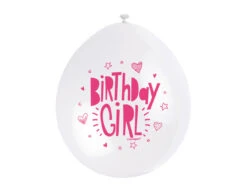 Ballonnen Birthday Girl 28cm 10st -Feestspullen Winkel ballonnen birthday girl 28cm 10st 1