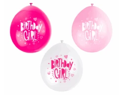 Ballonnen Birthday Girl 28cm 10st