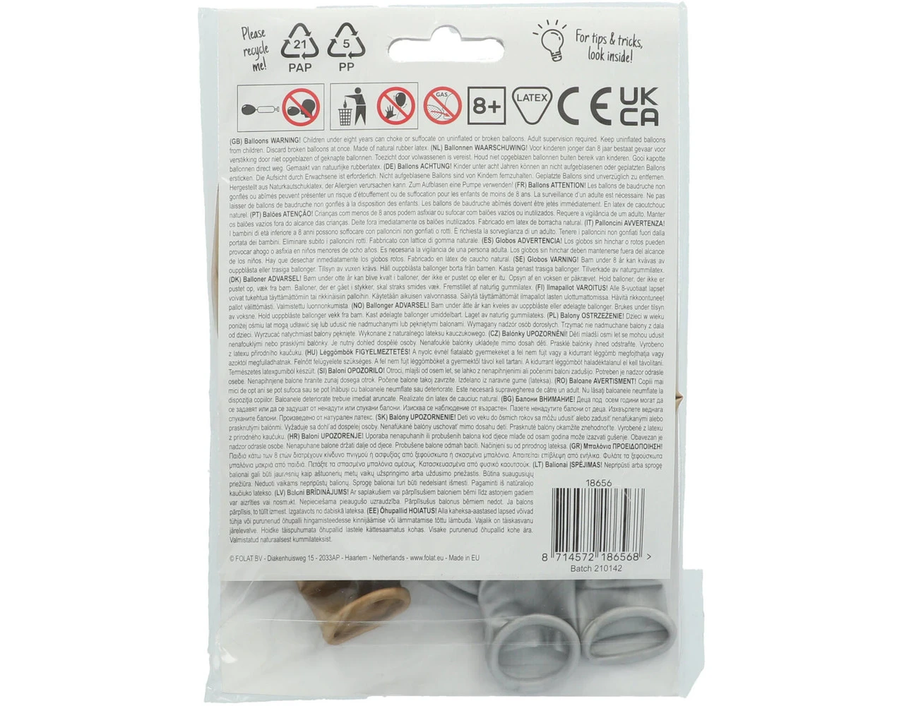 Ballonnen Cheers 33cm 4st 3 Ballonnen Cheers 33cm 4st - Afbeelding 3