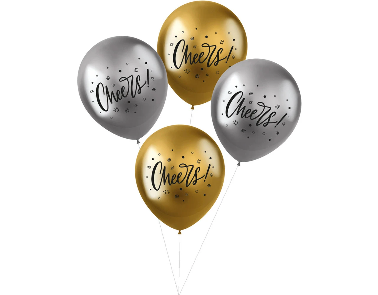 Ballonnen Cheers 33cm 4st 1 Ballonnen Cheers 33cm 4st