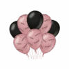 Ballonnen Congrats Roze Zwart 30cm 8st