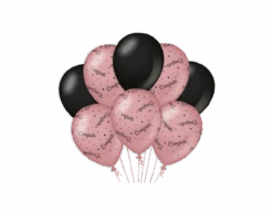 Ballonnen Congrats Roze Zwart 30cm 8st