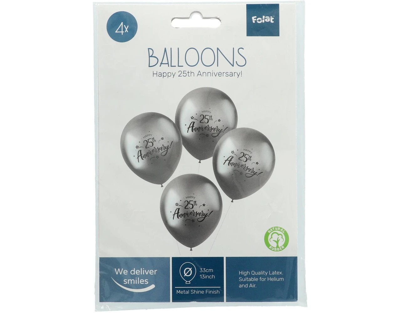 Ballonnen Happy 25Th Anniversary 33cm 4st 2 Ballonnen Happy 25Th Anniversary 33cm 4st - Afbeelding 2