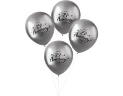 Ballonnen Happy 25Th Anniversary 33cm 4st
