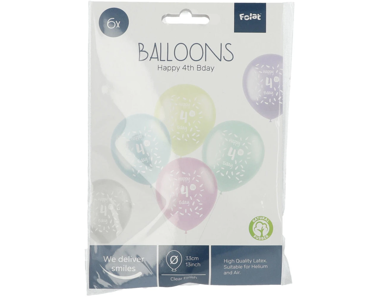 Ballonnen Happy 4Th Bday 33cm 6st 2 Ballonnen Happy 4Th Bday 33cm 6st - Afbeelding 2