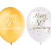 Ballonnen Happy 50th Anniversary 30cm 5st