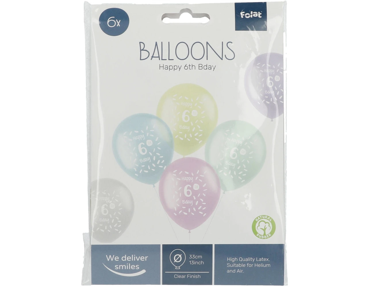 Ballonnen Happy 6Th Bday 33cm 6st 2 Ballonnen Happy 6Th Bday 33cm 6st - Afbeelding 2