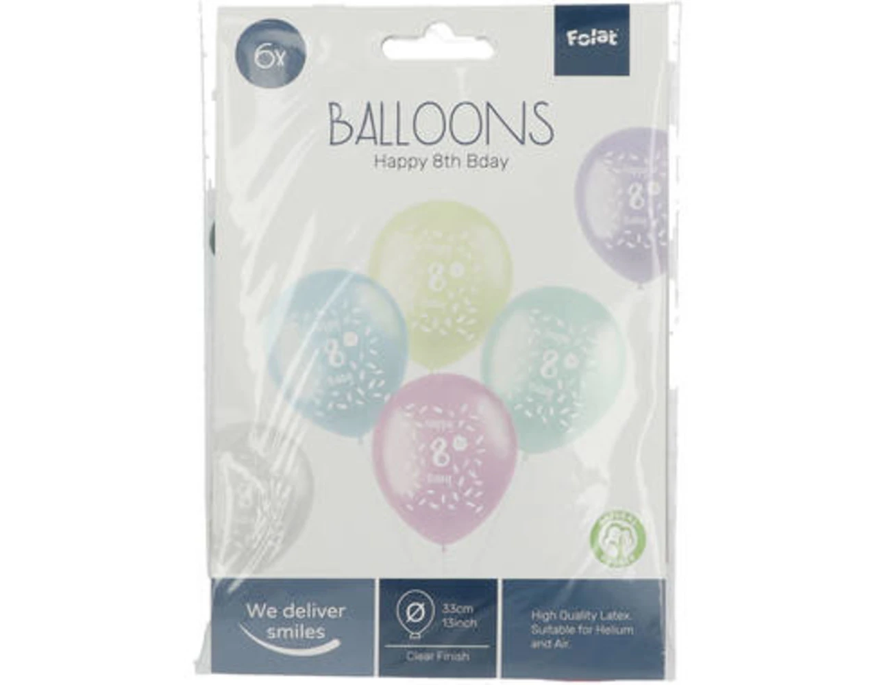 Ballonnen Happy 8Th Bday 33cm 6st 2 Ballonnen Happy 8Th Bday 33cm 6st - Afbeelding 2