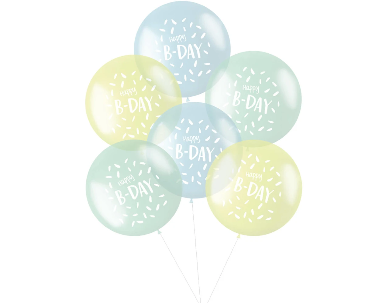 Ballonnen Happy B-Day 48cm 6st 1 Ballonnen Happy B-Day 48cm 6st