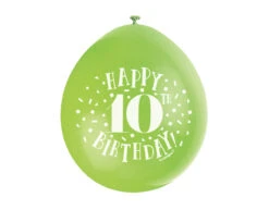 Ballonnen Happy Birthday 10 Jaar 28cm 10st -Feestspullen Winkel ballonnen happy birthday 10 jaar 28cm 10st 2