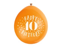 Ballonnen Happy Birthday 10 Jaar 28cm 10st -Feestspullen Winkel ballonnen happy birthday 10 jaar 28cm 10st 6