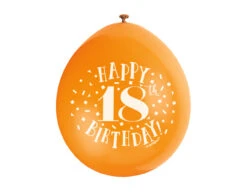 Ballonnen Happy Birthday 18 Jaar 28cm 10st -Feestspullen Winkel ballonnen happy birthday 18 jaar 28cm 10st 3