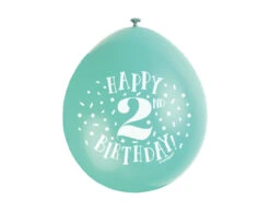 Ballonnen Happy Birthday 2 Jaar 28cm 10st -Feestspullen Winkel ballonnen happy birthday 2 jaar 28cm 10st 4