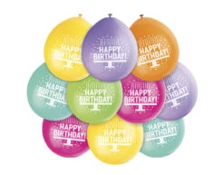 Ballonnen Happy Birthday 28cm 10st