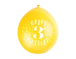 Ballonnen Happy Birthday 3 Jaar 28cm 10st -Feestspullen Winkel ballonnen happy birthday 3 jaar 28cm 10st 3
