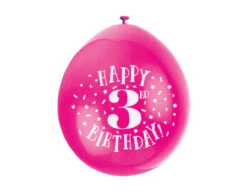 Ballonnen Happy Birthday 3 Jaar 28cm 10st -Feestspullen Winkel ballonnen happy birthday 3 jaar 28cm 10st 6