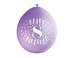 Ballonnen Happy Birthday 8 Jaar 28cm 10st -Feestspullen Winkel ballonnen happy birthday 8 jaar 28cm 10st 6
