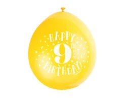 Ballonnen Happy Birthday 9 Jaar 28cm 10st -Feestspullen Winkel ballonnen happy birthday 9 jaar 28cm 10st 5