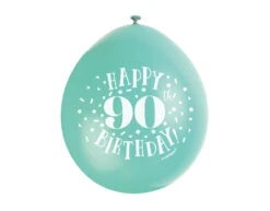 Ballonnen Happy Birthday 90 Jaar 28cm 10st -Feestspullen Winkel ballonnen happy birthday 90 jaar 28cm 10st 2
