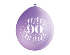Ballonnen Happy Birthday 90 Jaar 28cm 10st -Feestspullen Winkel ballonnen happy birthday 90 jaar 28cm 10st 4