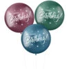 Ballonnen Happy Birthday Paars Groen Blauw 48cm 3st