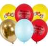 Ballonnen Happy Birthday Race Mix 30cm 6st