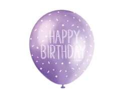 Ballonnen Happy Birthday Stippen 30cm 5st -Feestspullen Winkel ballonnen happy birthday stippen 30cm 5st 2